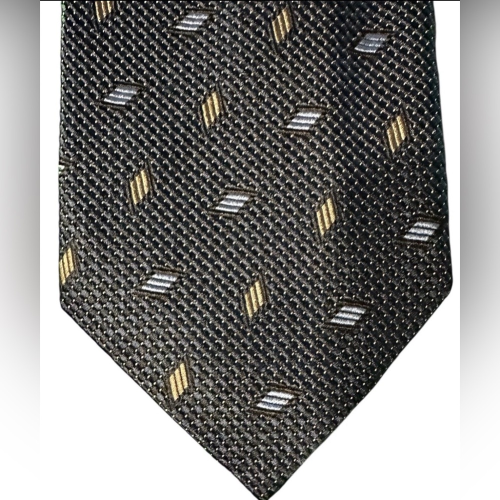 Vintage Vassari 100% Silk Tie Made in Italy For Boyds Geometric 60” Excellent